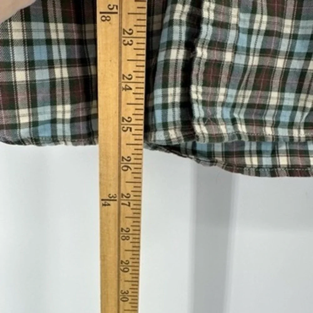 Ralph Lauren Plaid Button Down Shirt‎ Kids Long Sleeve Brown Blue White L(14-16)